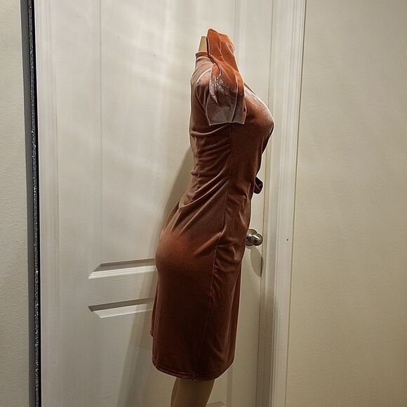 BRAND NEW ANNE KLEIN WOMEN'S VELVET SHORT LONG SLEEVE SHEATH DRESS - Picture 7 of 14